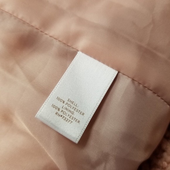 LC Lauren Conrad Sherpa Teddy Snap Jacket Women M Blush Pink Fully Lined Pockets - Picture 8 of 16